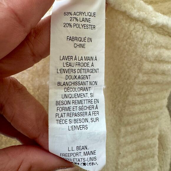 LL Bean Women’s Wool Blend Cream Thin Knit Turtleneck Long Sleeve Sweater Small - Picture 11 of 12